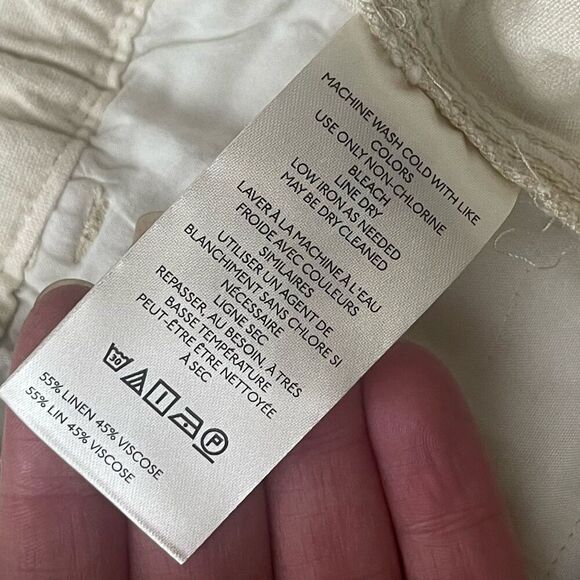 ANTHROPOLOGIE PILCRO Slim Linen Blend Cargo Pants Plus Size 2X Ivory NEW Beach - Picture 12 of 14